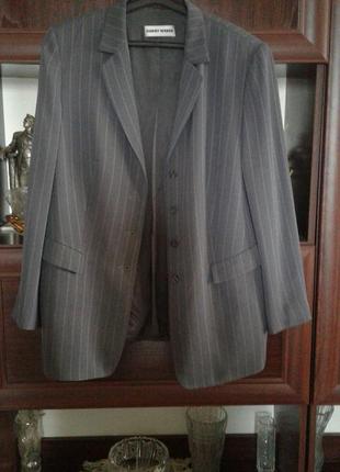 Пиджак жакет маскулинный серый в полоску gerry weber