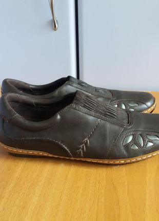 Мокасины - туфельки clarks из натуральной кожи англия размер 38,5
