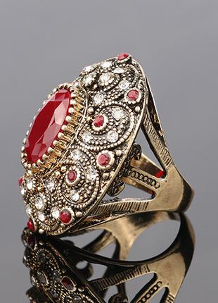 Kinel модное Золотистое  античное кольцо для женщин  размер 20
