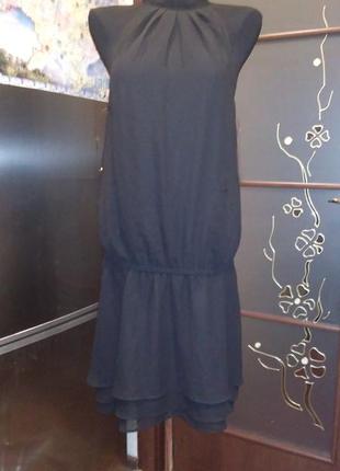 Платье чёрное с ошейником 46р.bonprix