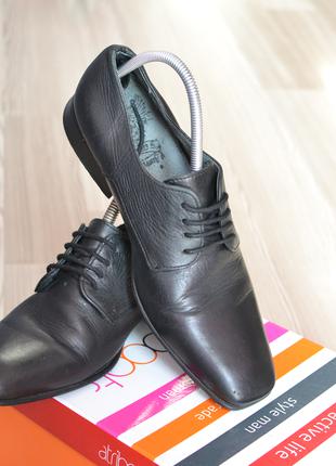 Черные кожаные мужские туфли португалия р. 36