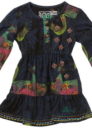 Новая блуза-туника цветы, коты и фламинго 'desigual' 13-14 лет