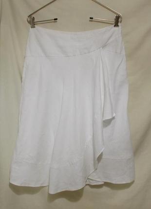 Дизайнерская юбка белая льняная люкс бренд *john richmond* 46-52р