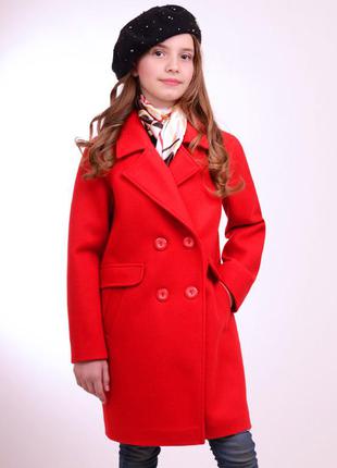 Кашемировое демисезонное пальто для девочки luxik
