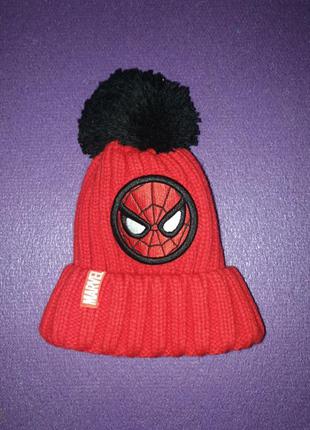 Детская зимняя шапка утепленная флисом marvel spiderman