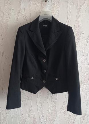Черный стильный пиджак жакет в полоску claire.dk, дания, р.xs-s