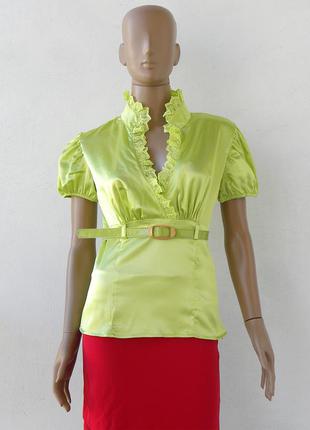Оригінально пошита салатова блуза 42-й розмір (36-й євророзмір).