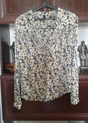 Шикарна блуза в дрібну квіточку з довгим рукавом індія vero moda
