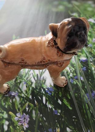 Мопс собака фігурка скринька статуетка, шкатулка з мопсом