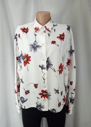 Стильная блуза, блузка в модный цветочный принт  №1bp