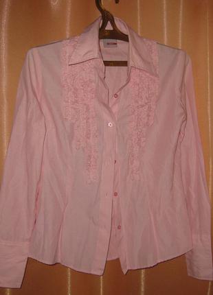 Нежно розовая блузка с манжетами, egr,12uk, км0927, в офис, на...