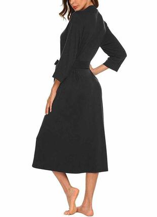 Женский черный трикотажный халат george с длинным рукавом