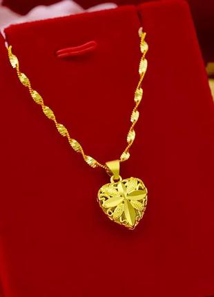Ожерелье, кулон 🧡 с цепочкой золото 24k покрытие