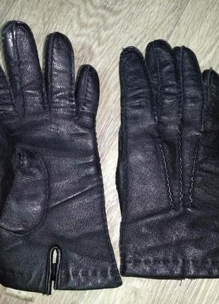 Перчатки кожаные на ладонь 18-19 см женские кожа черные