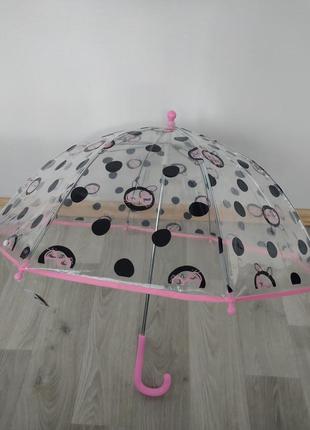 Зонтик трость,  детский прозрачный зонт cool club