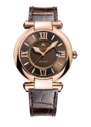 Позолоченные Rose Gold женские ретро часы VECTOR VC9-002585 brown