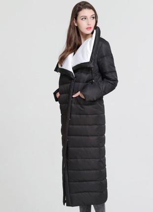 L (46/48) стильний довгий зимовий пуховик пальто одеялко 90% п...