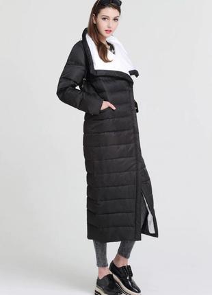 L (46/48) стильний довгий зимовий пуховик пальто ковдру 90% пу...