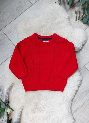 Червоний в'язаний светр c&a 74 свитер кофта