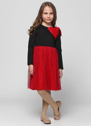 Красно-черное нарядное платье