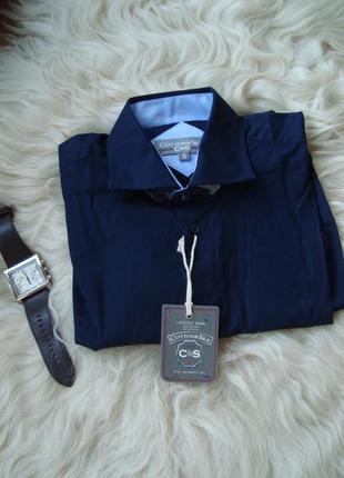 Рубашка мужская, c&s, италия, синяя, закупка 20€