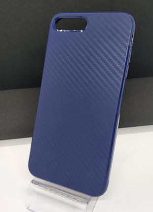 Чехол айфон карбон 6plus 6s plus темно-синий цвет