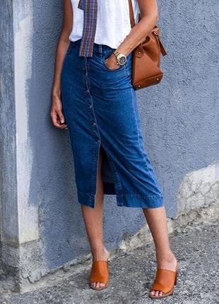 Джинсова спідничка з завишеною талією ichi jeans
