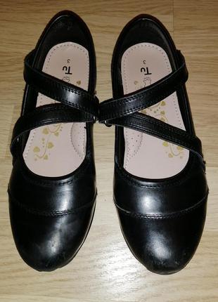 Туфлі шкільні чорні шкіра для дівчинки tu, р. 35,5-36