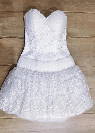 Платье ручной работы с корсетом на свадьбу или выпускной