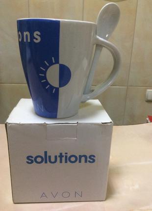 Чашка з ложкою від avon з серії Solutions.