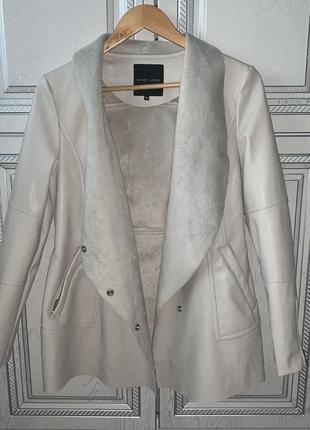 Куртка new look из экокожи бежевого цвета, косуха женская