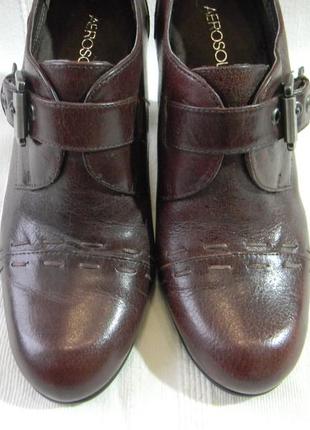Бордовые кожаные закрытые туфли aerosoles р.5(eu) ст.24,8см новые