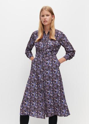 Модный цветочный принт, платье-рубашка с мелким принтом