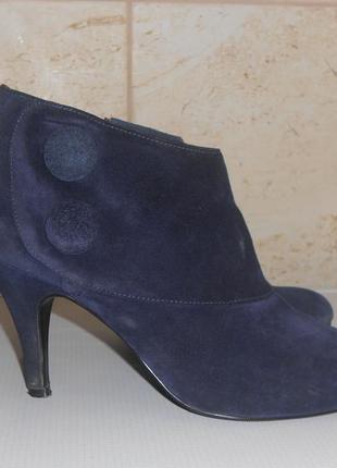 Ботильоны ботинки синего цвета натуральная замша р. 40 (26 см)