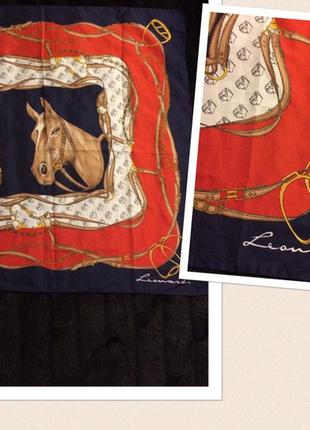 Итальянский шелковый платок с лошадью leonardi