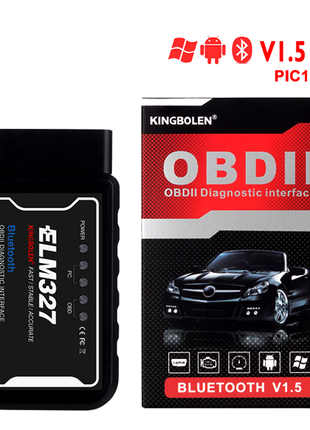 Автосканер OBD2 ELM 327 v1.5 KINGBOLEN Bluetooth (PIC18F25K80)