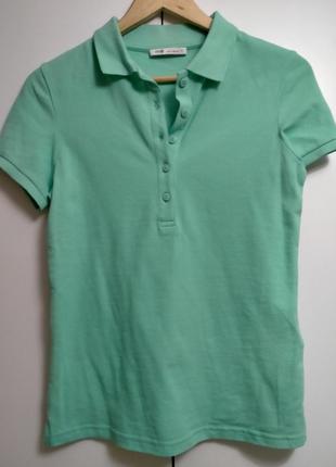 Поло-футболка зелене oodji бавовняне