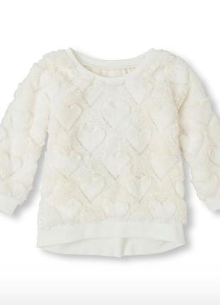 Меховушка светр, кофта світшот серця для дівчинки плюш сердечки