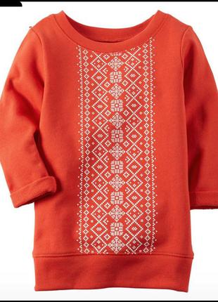 Туніка тепла вишиванка принт светр для дівчинки кофта картерс ...