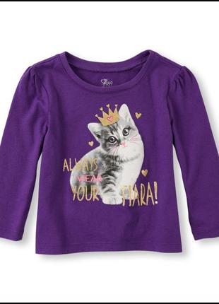 Реглан кофта кофточка для дівчинки котик кішка корона