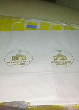 Пакет из крафтовой бумаги "Верховна Рада України" 32х40 (большой)