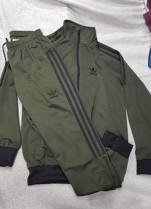 Спортивный костюм adidas трикотаж весна лето хаки олимпийка и ...