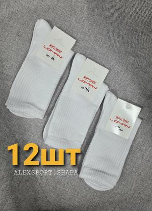 Носки набор 12шт высокие белые однотонные носки унисекс от 36р...