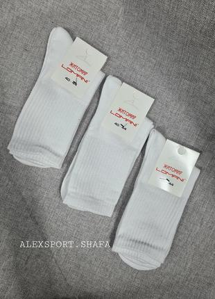 Шкарпетки високі однотонні від 36р до 44р білі шкарпетки унісекс
