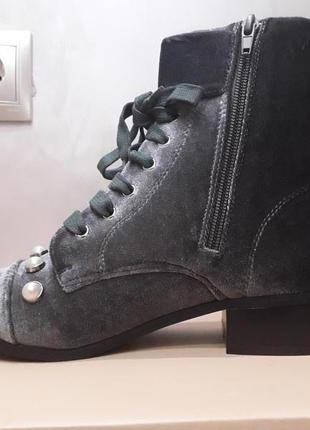 Yoki ботинки на шнуровке, украшение под жемчуг