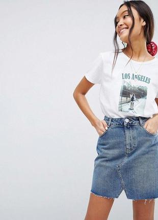 Актуальная  джинсовая юбка asos с бахромой