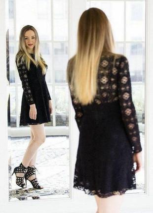 Любимое блоггерами кружевное черное платье zara
