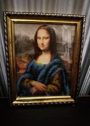 Картина джоконда вышитая бисером \ мона лиза