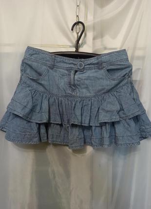 Женская юбка лёгкая джинсовая короткая жіноча спідниця спидниця
