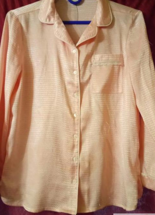 🌙атласная домашняя розовая рубашка,рубашка для сна с длинным р...